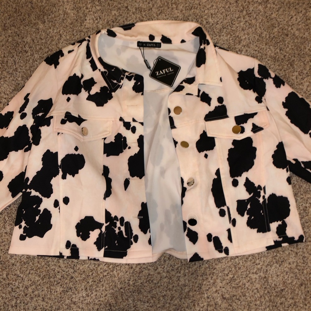 Cow print jacket